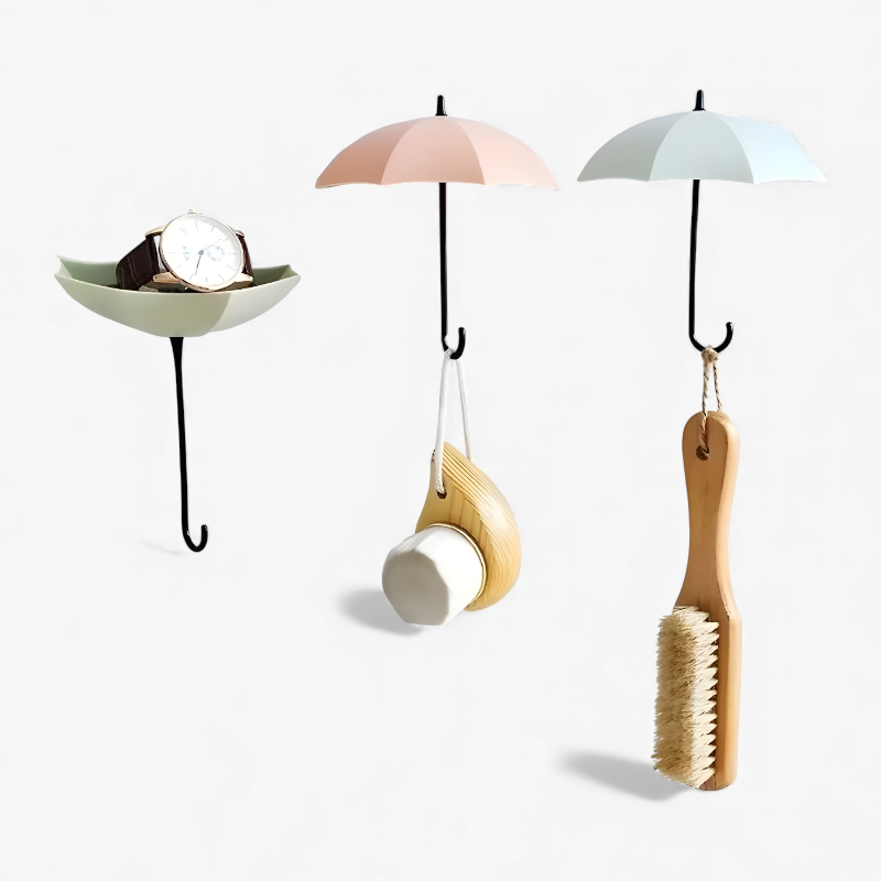 UmbraHooks – 3 stk. Kreative Regnhatte Vægkroge