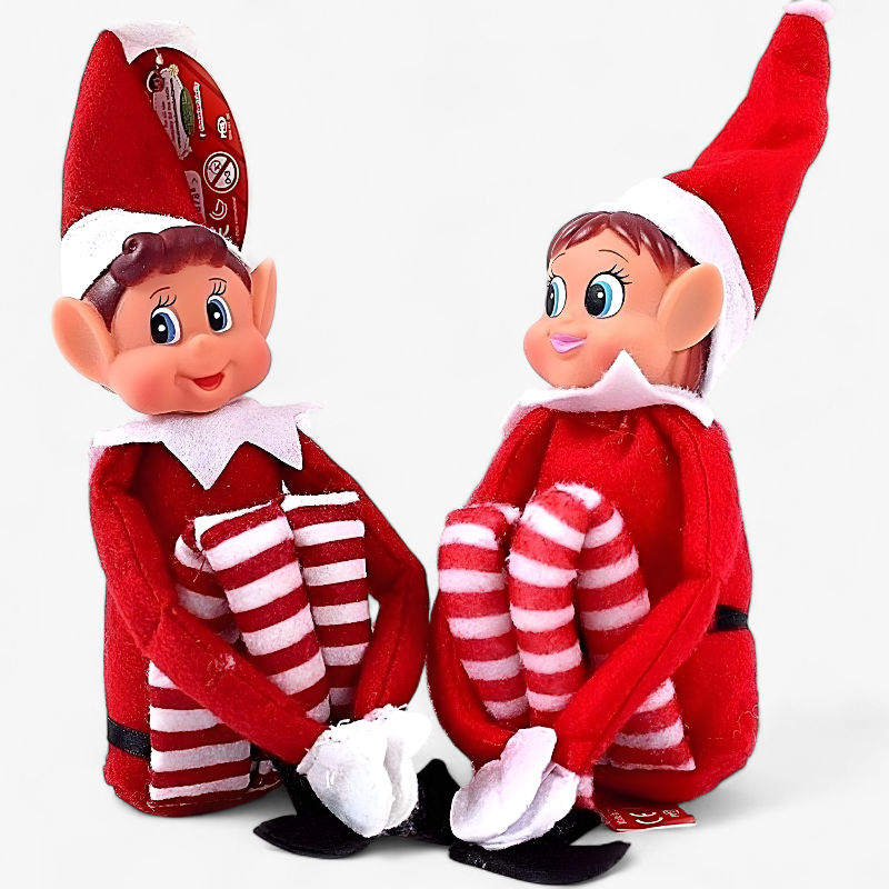Posebar Julealf i Rødt Kostume – Fleksibel Nissedukke til Jul, Børneværelse og Dekoration