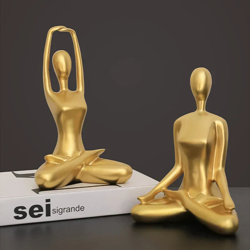 Elina Gylden Yogafigur i Moderne Harpiks – Dekorativ Skulptur til Stue, Kontor og Hjem