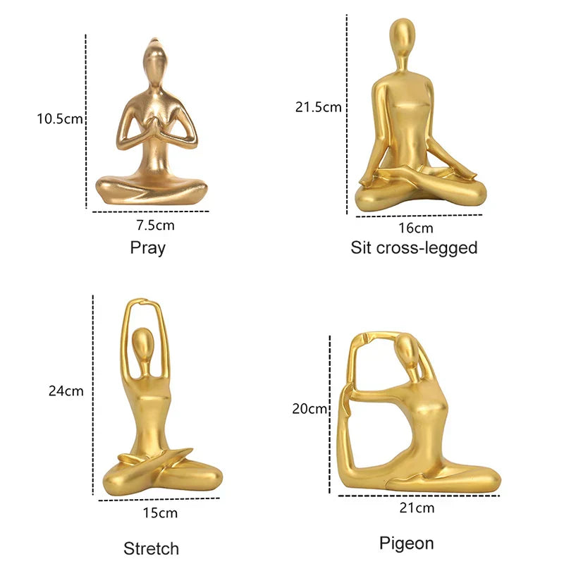 Elina Gylden Yogafigur i Moderne Harpiks – Dekorativ Skulptur til Stue, Kontor og Hjem