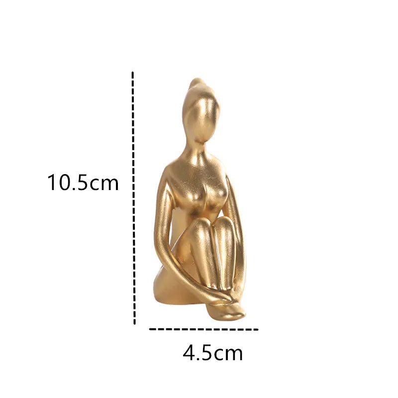 Elina Gylden Yogafigur i Moderne Harpiks – Dekorativ Skulptur til Stue, Kontor og Hjem