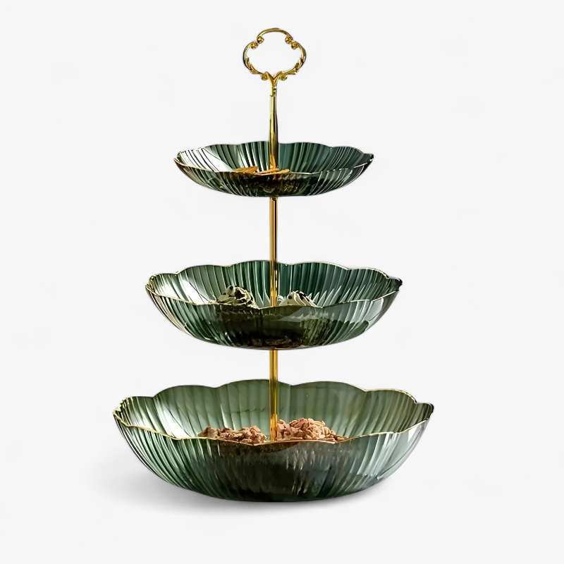 VerdeLuxe Etagefad – Rillet og pladsbesparende borddekoration